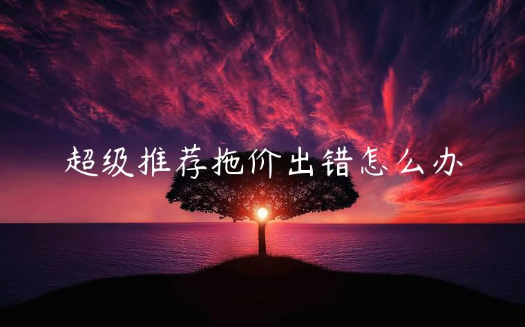 超級(jí)推薦拖價(jià)出錯(cuò)怎么辦